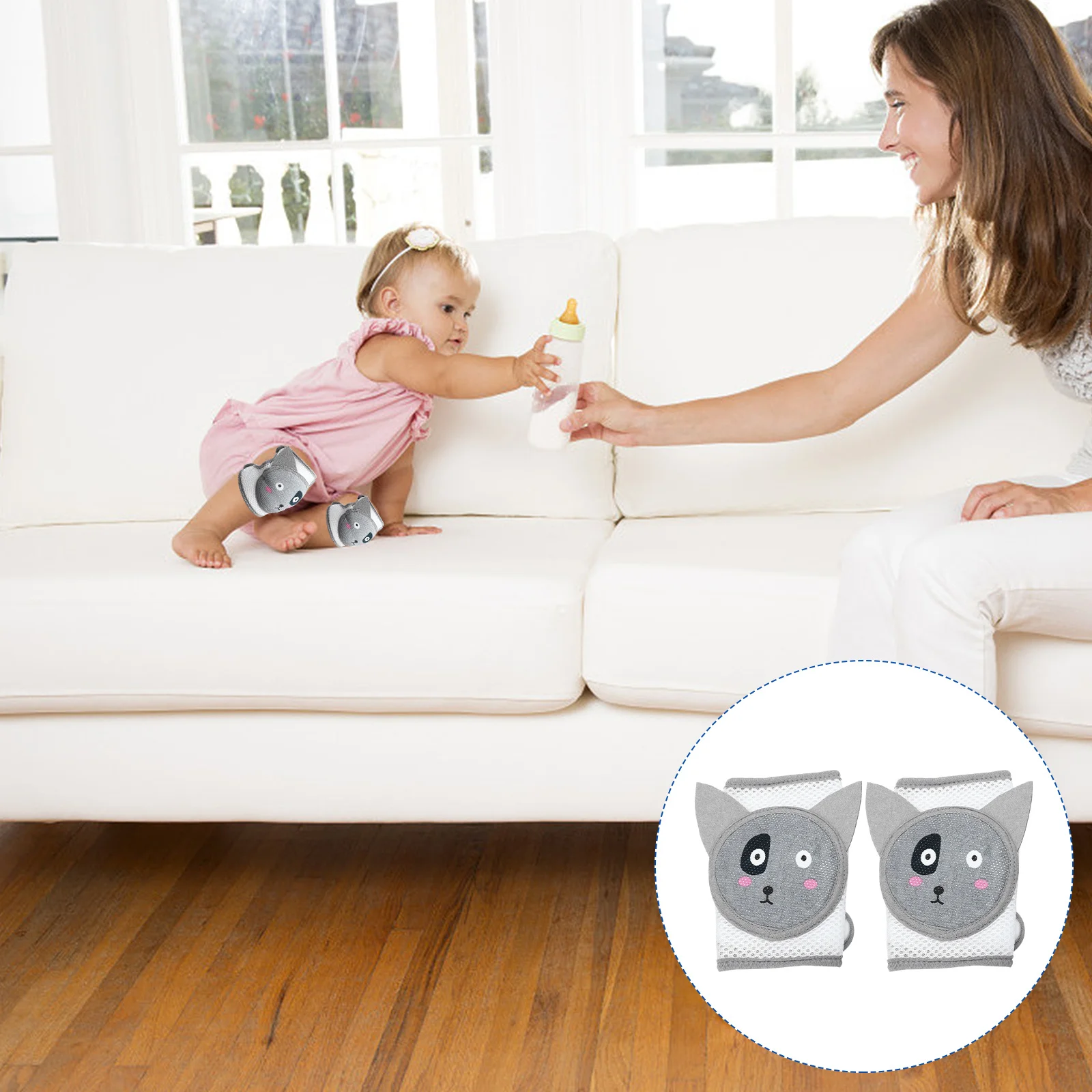 

2 шт., детские наколенники, противоскользящие нескользящие подушечки с героями мультфильмов, более толстая губка, защита для ползания младенцев, товары для малышей