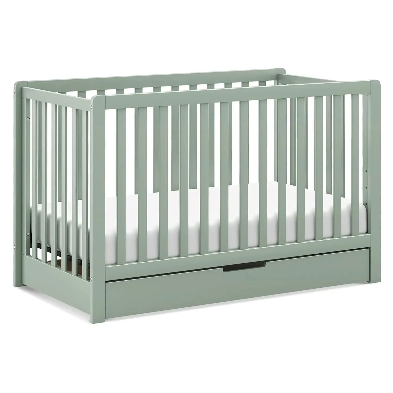 DaVinci Carter's Colby 4-in-1 Convertible Crib with Trundle Drawer in Light Sage, Greenguard Gold Certified, Undercrib Storage