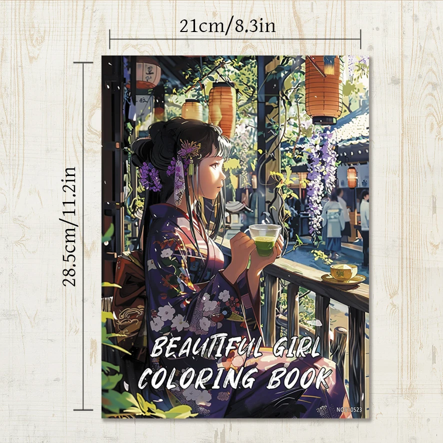 Vintage Beauty Coloring Book for Adults - 8.3 x 11.2 inches 22 pages character coloring book - helps relieve stress and emotions