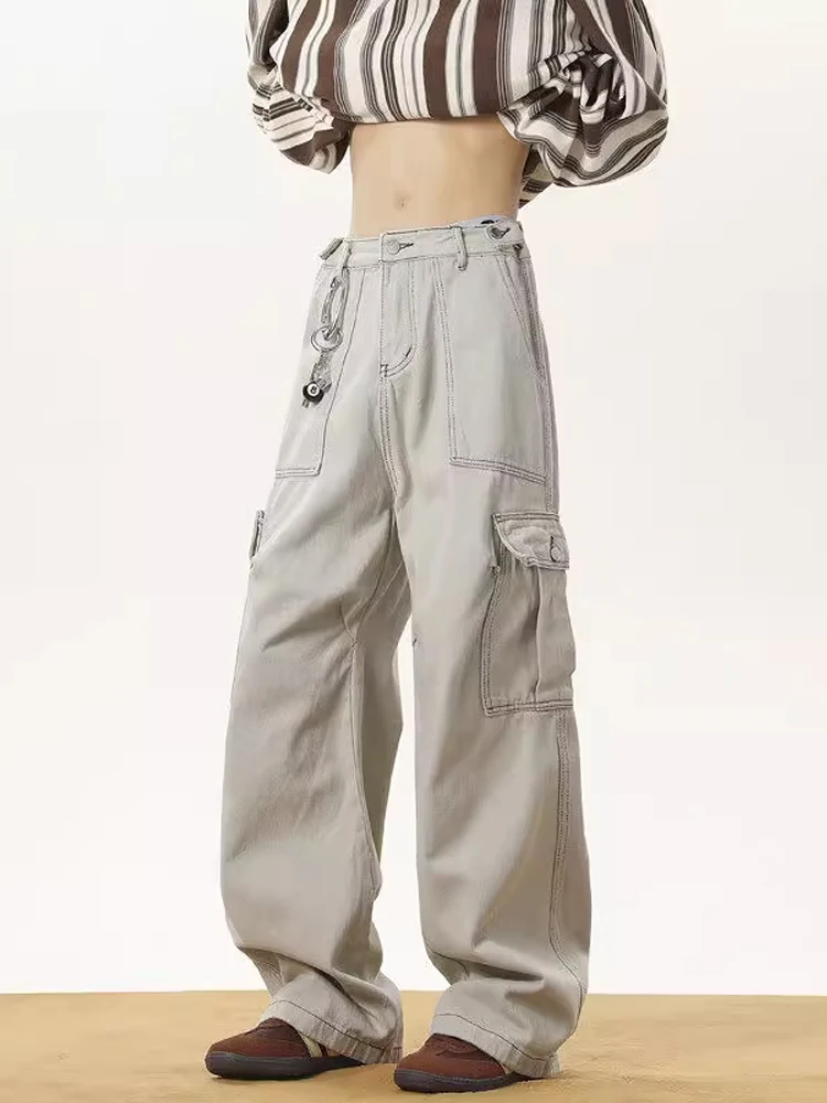 Pantaloni da lavoro retrò americani Pantaloni larghi a gamba dritta da uomo Autunno Inverno Faion Brand Haome Pantaloni lunghi a gamba larga