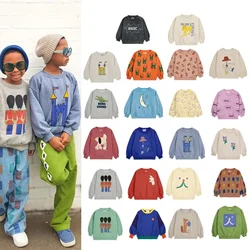 Children's Sweatshirt Set 24 Autumn Winter New Boys Fleece Sweatshirts Children's Pullovers, Girls' Base Tops Girls' Sweatshirts