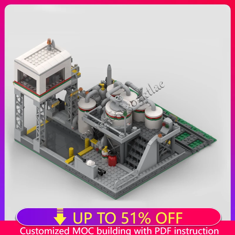 611PCS MOC City Octan Transfer Station Street Views Model Building Blocks Stacking Bricks Creative Toys Kid Gift Diy Educational