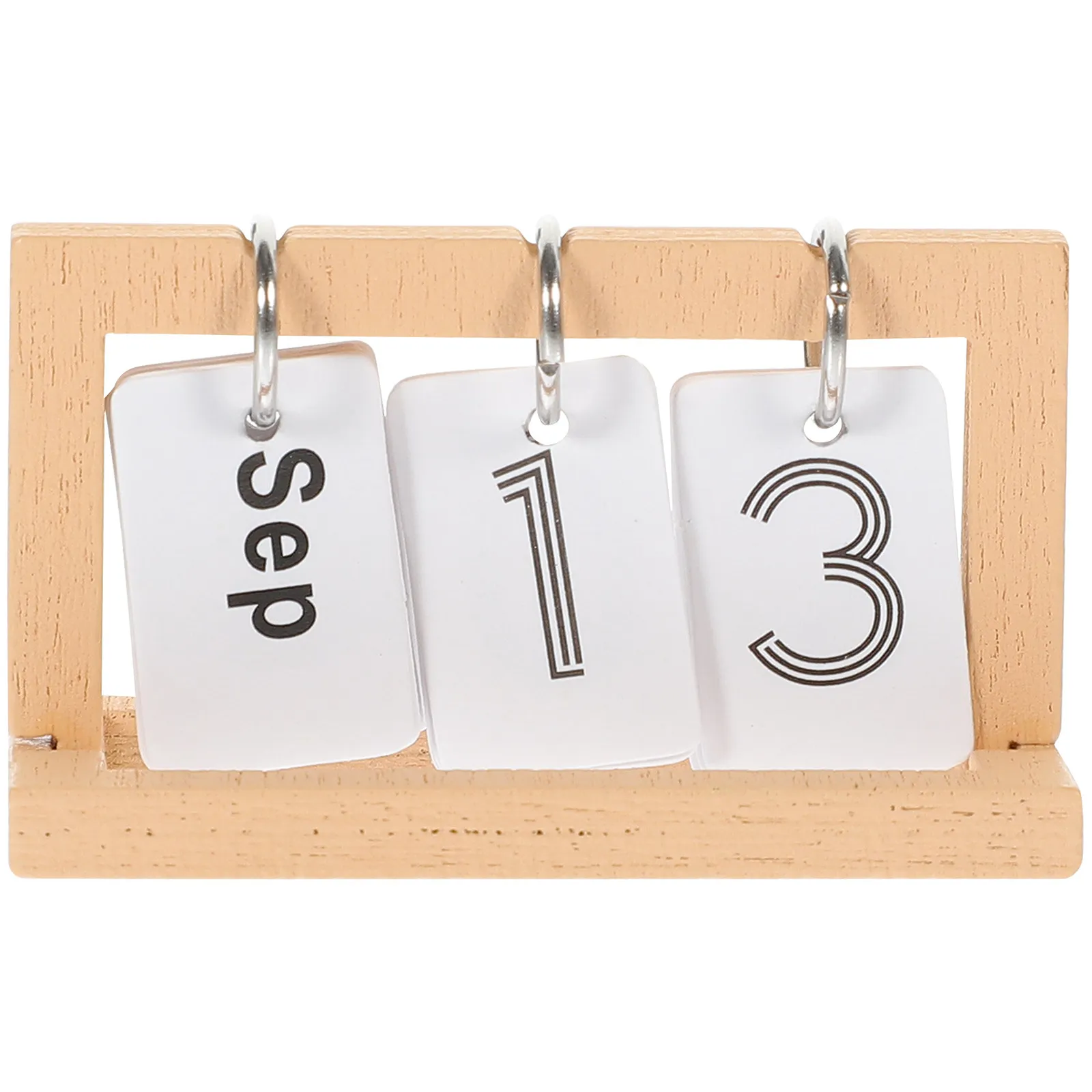 

Miniature Desk Calendar Stable Wood Flip Standing Desk Calendar Mini House Decoration Prop for Kids Room Decor