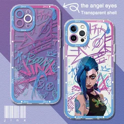 Graffiti Logo Jinxs Phone Case For iPhone 16 15 14 13 12 11 Mini Pro Max X XR XSMax 7 8 Plus SE20 Transparent Cover