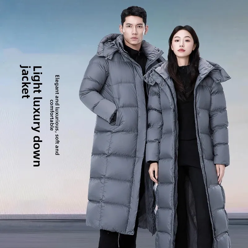 Unisex Fashion Thick Down Jacket White Duck Down Warm Loose Outerwear High Quality Men/Women Winter Leisure Puffer Coat