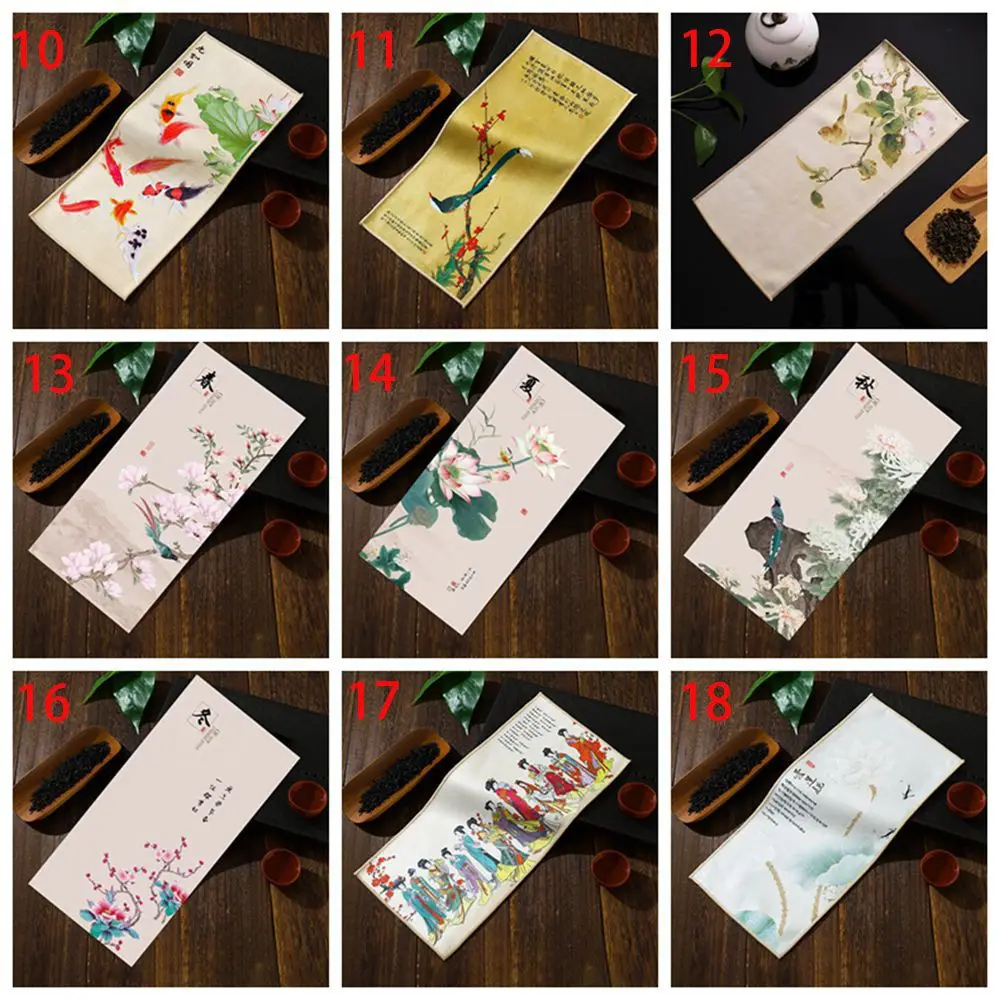 Super Absorbent Painted Household Table Cleaning Professional High-end Tea Towel Table Mats Tea Napkin Rag
