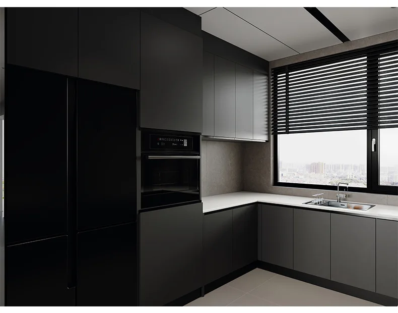 

Light luxury solid wood cabinets, kitchen hanging cabinets, quartz stone storage cabinets, floor-to-ceiling home improvement