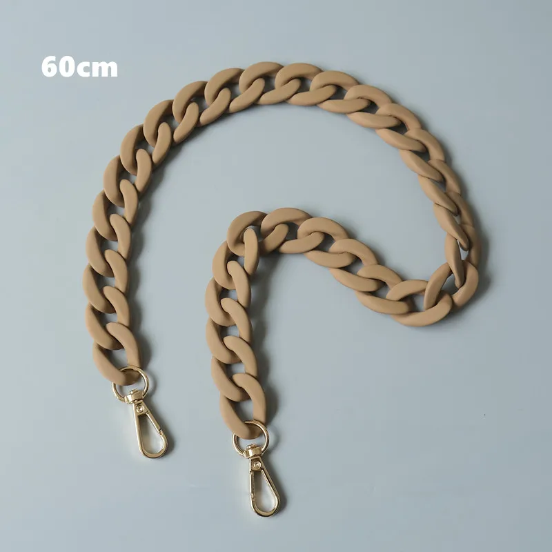 Neue modische Damenhandtaschen-Accessoire-Kette, matt, lila, schwarz, beige, Harz-Kette, mattierter Riemen, Damen-Clutch, Schultertasche, Kette – Detail 15