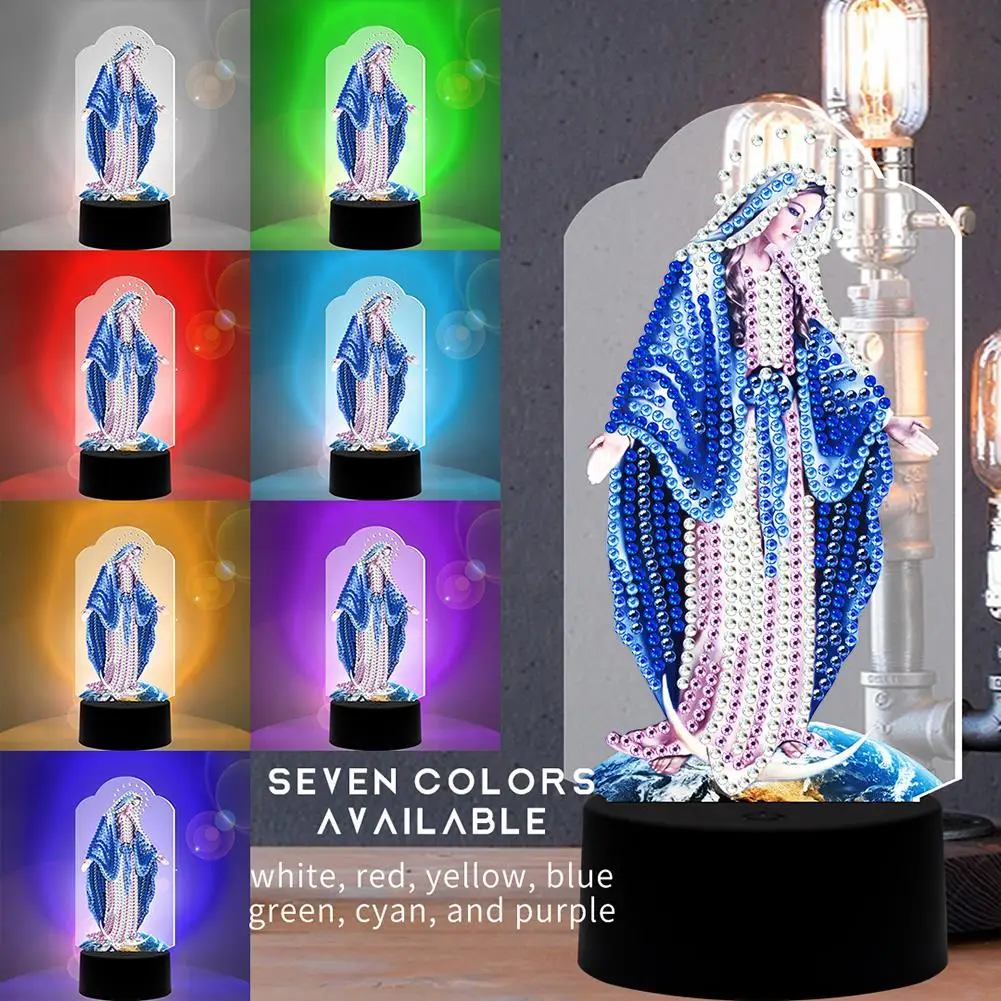 DIY Diamond Painting LED Night Light Table Lamps Full Drill Special Shaped Lights For Bedroom New Year Decoration Christmas Gift