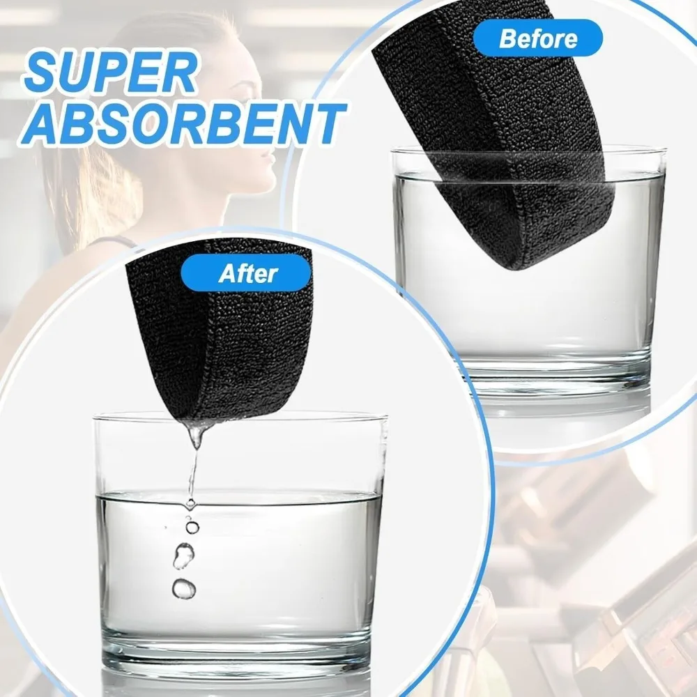 

3Pcs/Set Outdoor Moisture Wicking Sports Headband Elastic Sweat Absorbing Yoga Headband Solid Color Running Headband Running