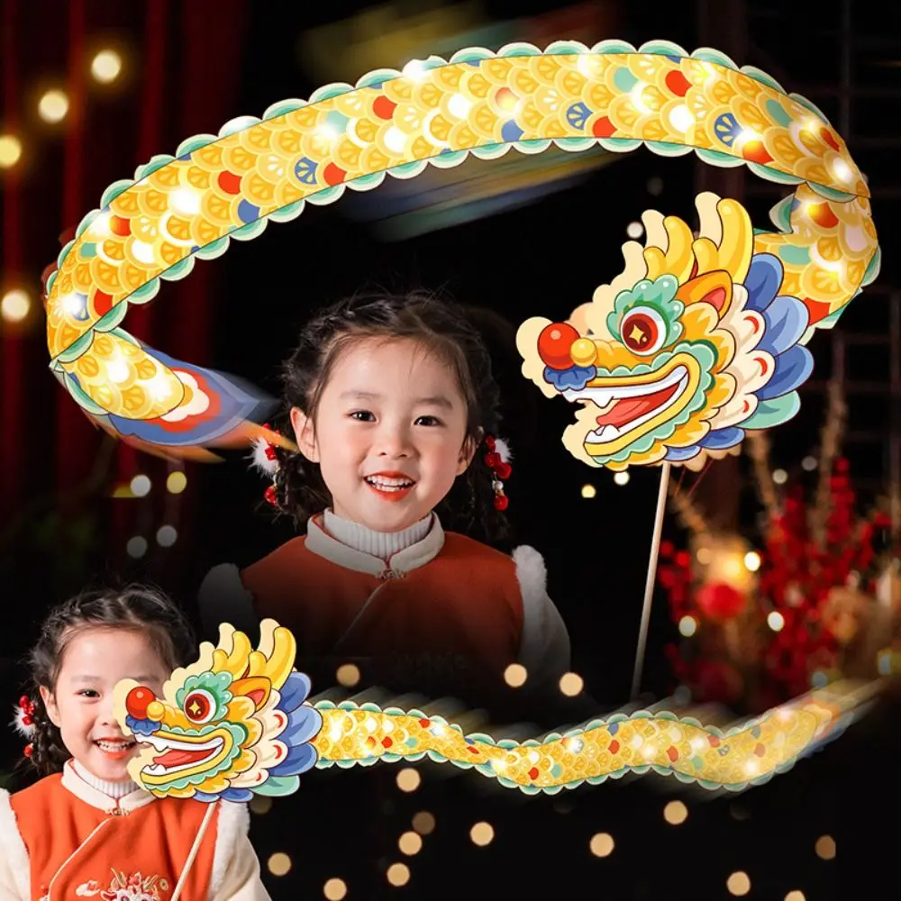 Luminous Toys Mid-Autumn Dragon Dance Lantern DIY Craft Creativity Chinese Style Dragon Lamp Portable Handmade