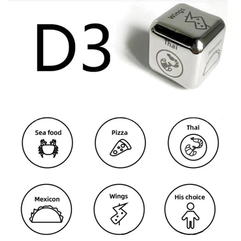 BAAD Food Decision Dice Уникальные гравированные на заказ с суши-барбекю Бургеры Предсказательный раствор Подарок на День святого Валентина 1, высокое качество