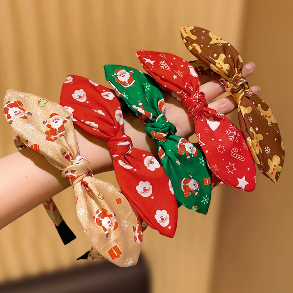 5 قطع من أربطة شعر عيد الميلاد للفتيات من عناصر نجمة سانتا كلوز مصممة لإكسسوارات الشعر مناسبة لهدايا عيد الميلاد والعام الجديد