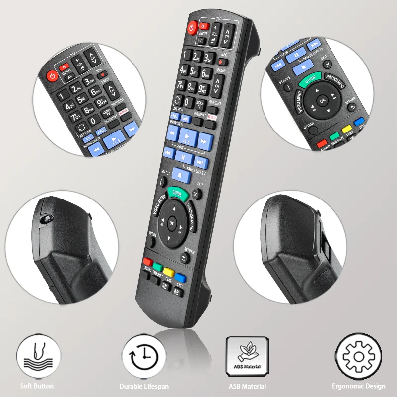 N2QAYB001113 For Panasonic Remote Control Replacement With Netflix Button, For Panasonic Blu-ray Disc Recorder DMR-BCT76