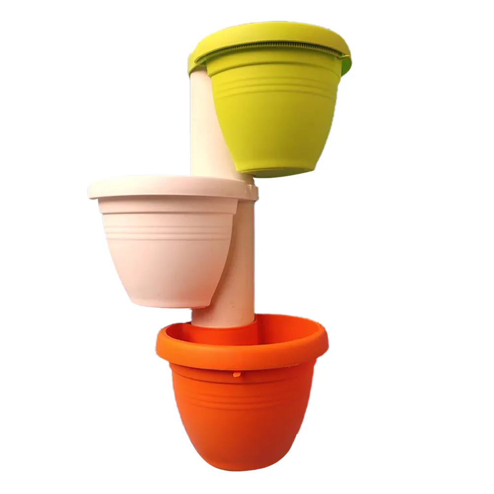 3Pcs Drain Pipe Flower Pot Hanging Planter for Indoor Outdoor Garden Balcony Kitchen Windowsill Vertical Flowerpot Ornament with