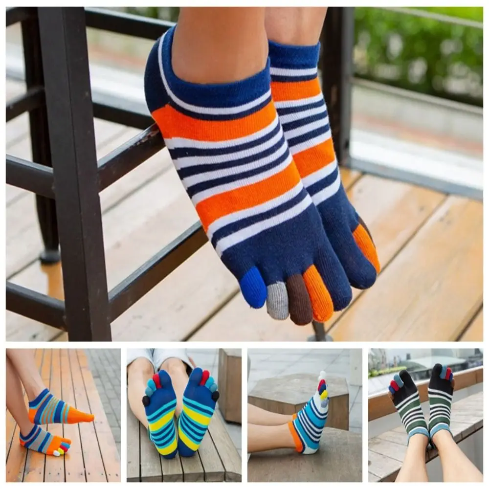 1 Pair of EU39-44 Five Toe Socks Mesh Anti Friction No Show Ankle Socks Breathable Cotton Five Finger Socks Hiking image 6