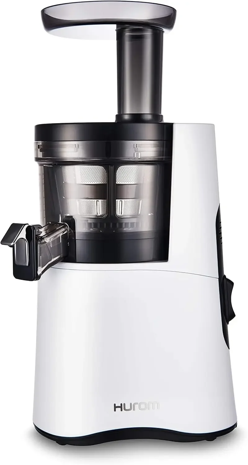 Juicer, White  High Yield Quiet 150 Watt Motor BPA Free 500ml (16.9oz) Chamber Slow Squeeze Quick & Easy Assembly  C