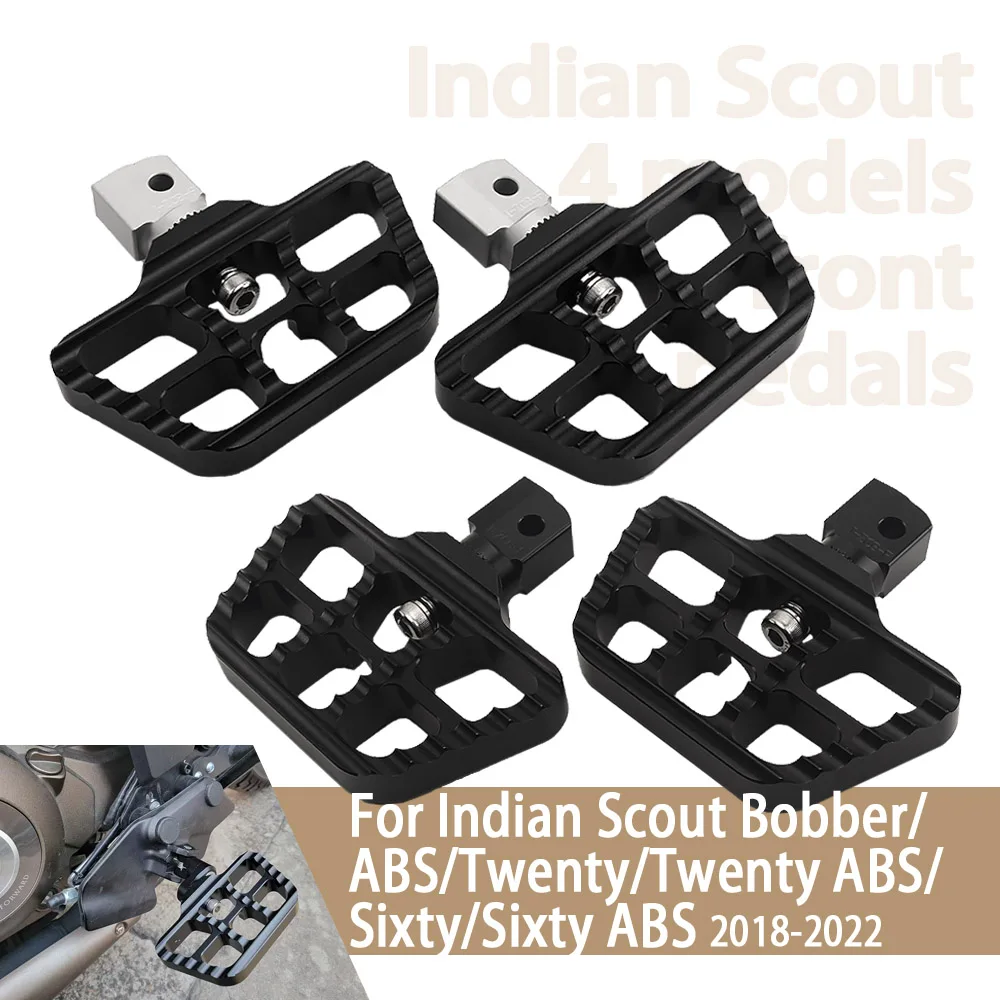 

For Scout Bobber Sixty Twenty ABS 2018-2022 Motorcycle Front Foot Controls Adjustable Foot Pegs Rotatable Foot Rest Footpegs