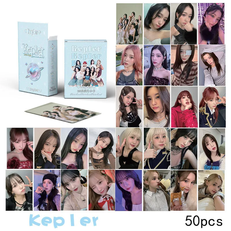 50 pz/set Kpop Kep1er Laser Album Card LOMO Card Cui Youjin Shen Xiaoting Sakamoto Maibai cartolina regalo carta fotografica Glitter Card