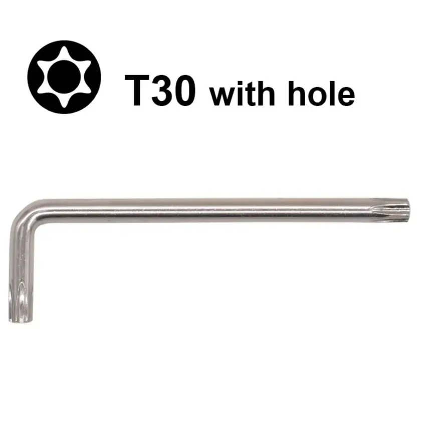 

Wrench 5.5x28x90mm Torx T30 L Key Screwdriver With Hole CR-V Steel Safety Screw driver for Car Repair Tool 200pcs/lot