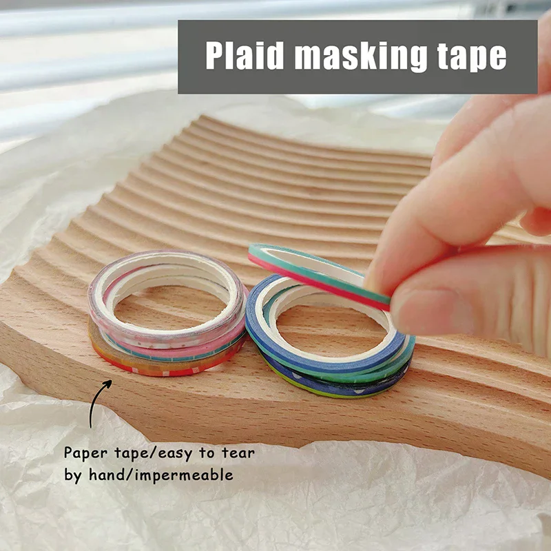 Rollos de cinta adhesiva de grado profesional para decoración de uñas, cintas guía de línea de rayas creativas, herramientas de patrón de manicura DIY