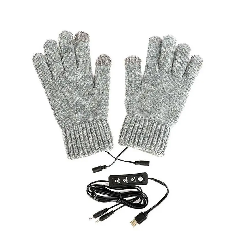 Heated Gloves Plush Heated Glove For Women Adjustable Temperature Heating Mitten With Switch Winter Hands Warm Laptop Gloves