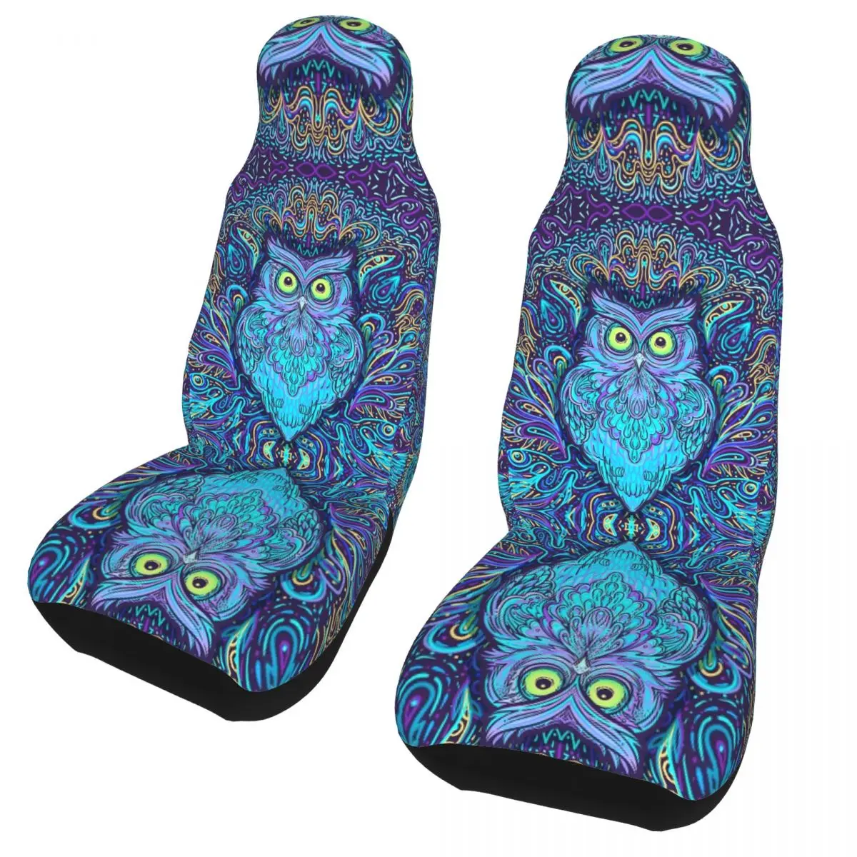 Mystical Owl Mandala Universal Car Seat Cover Auto Interior Suitable For All Kinds Models Boho Car Seat Protector Fabric Hunting