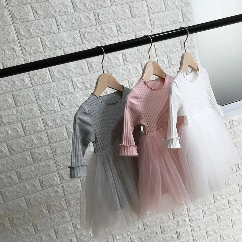 Sweet Princess Style Girls Dress Fall Fashionable Puffy Skirt Children's Clothing Baby Girl Dress Trendy Gown for Kids