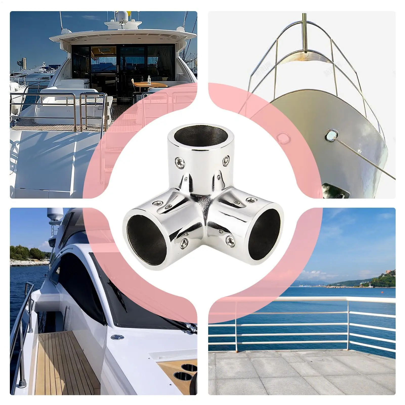 3 طريقة ركن الكوع 3 طريقة مرآة من الفولاذ المقاوم للصدأ مصقول الملحقات الأنابيب اليد السكك الحديدية المحملة للسفينة الدرابزين يخت الأنابيب حوض