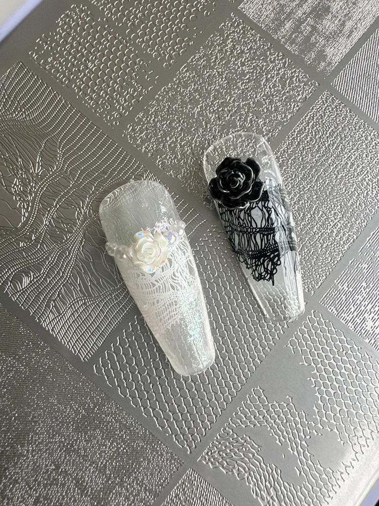 XMQ NAIL ART STEMPELPLATTEN SPITZE DESIGNS BILDPLATEN DENIM STYLE TEMPLATEN – Detail 1