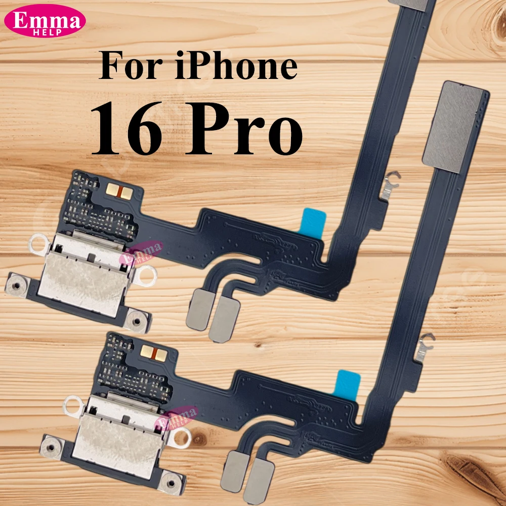 1pcs Charging Port Flex Cable for iPhone 16 15 14 13 Pro Max Plus USB Charger Dock Connector Board With Microphone Repair