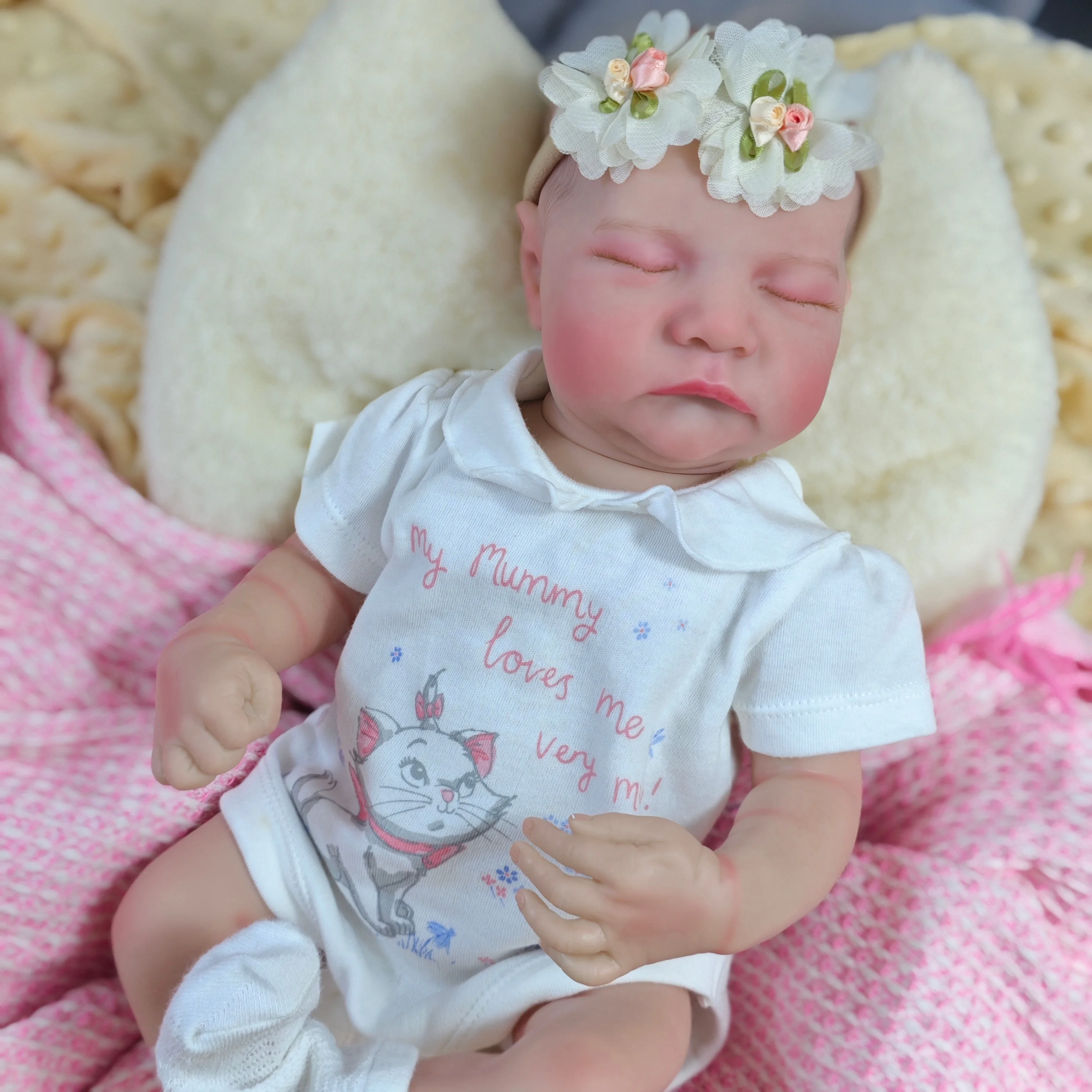 

17-дюймовая кукла-реборн Levi, уже окрашенная, готовая к выставке, спящий новорожденный малыш, размер 3D, кожа с видимыми венами, коллекционная художественная кукла