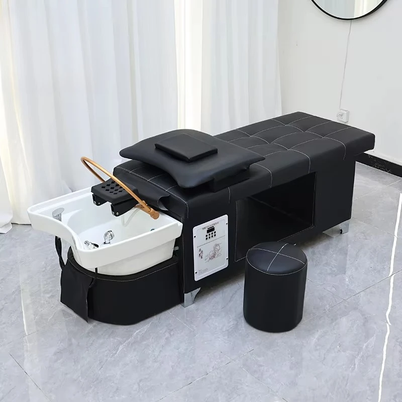 Modern ceramic spa shampoo chair Adjustable foot pedal Low energy consumption  mode Suitable for use in beauty salons