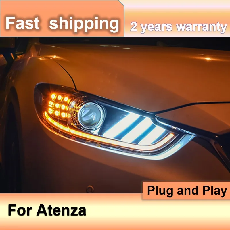 Car Accessories for Mazda Atenza Headlight 2013-2016 Atenza Head Lights LED DRL Dynamic Turn Signal High Beam Projector Lens