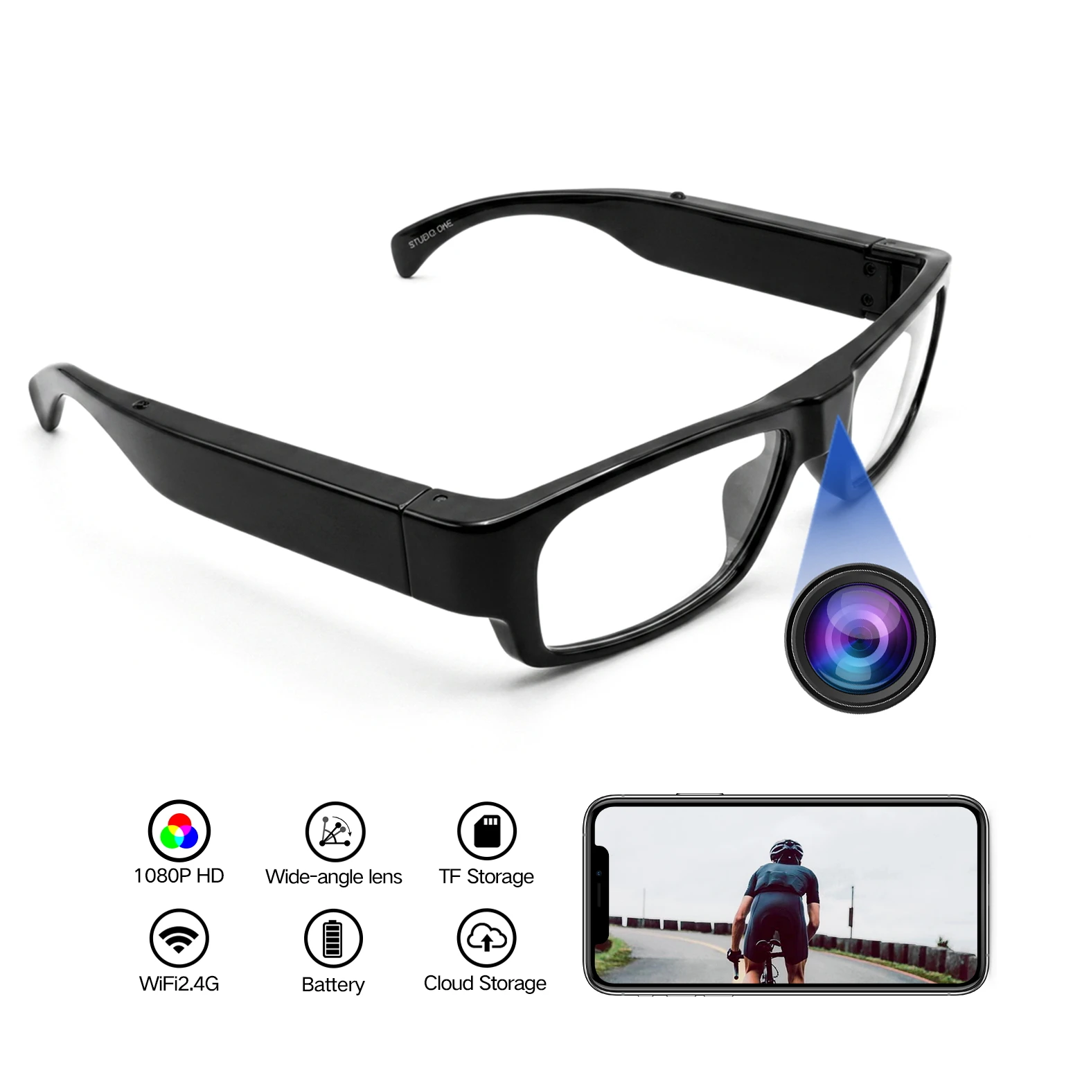 Wearable 1080P HD Video Recording Sunglasses with DVR, Portable Mini Camcorder for Outdoor Sports, Driving & Surveillance