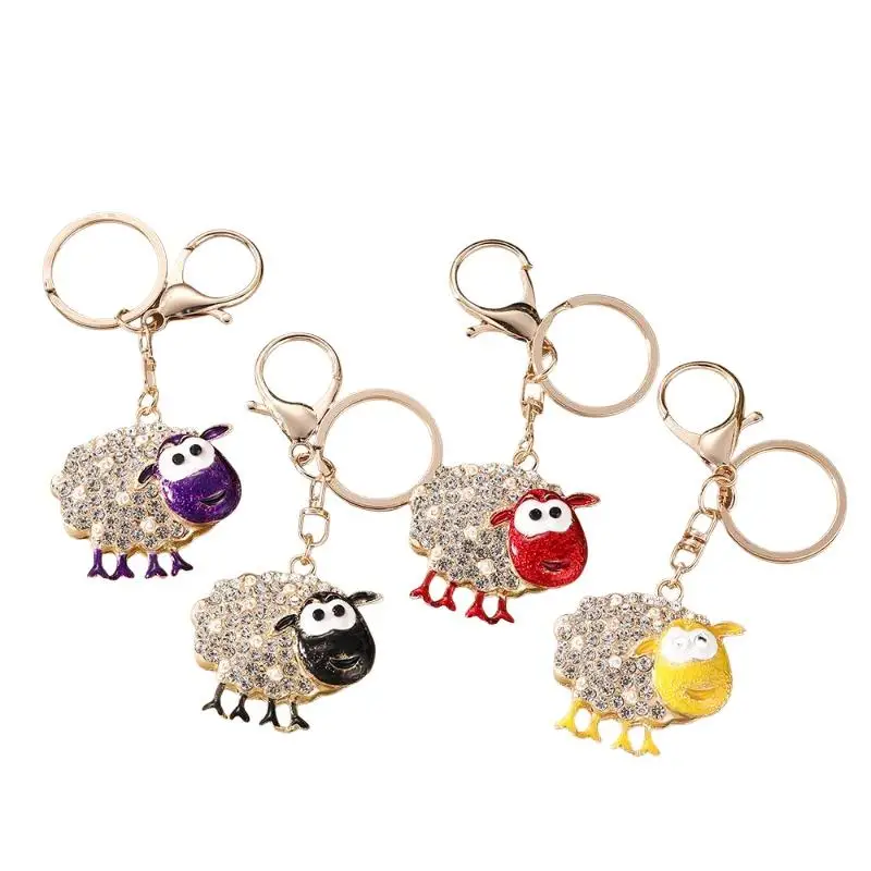 Niedlicher Strass-Schaf-Schlüsselanhänger, glänzender Kristall-Taschenanhänger, lieber Anhänger für Weihnachten, Neujahr, Geburtstagsgeschenke – Detail 5