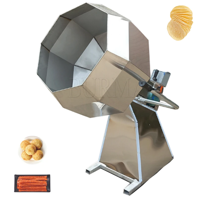 Small Octagonal Mixer Flavor Blender Commercial Stainless Steel Seasoning Machine Potato Chips Spice Seasoning Barrel