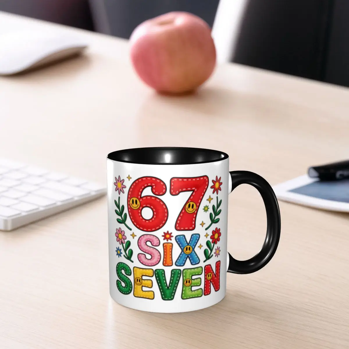 DIY 67 Funny 6-7 Christmas Meme Ceramic Mugs Customized Coffee Cup Creative Present - view 6