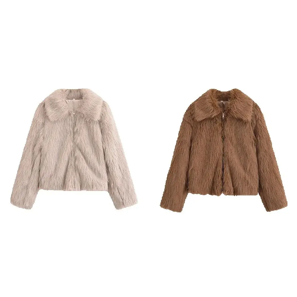 

Новая женская одежда в европейском и американском стиле на осень и зиму, свободная, модная, простая куртка с меховым воротником