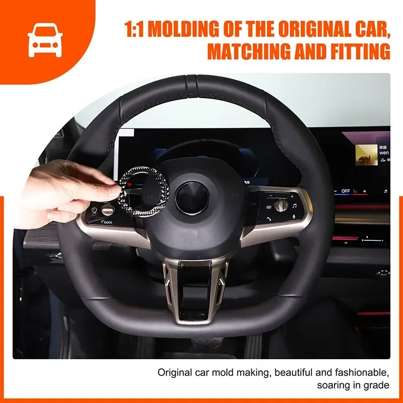

Carbon Fiber Car Steering Wheel Center Ring Sticker Kit For BMW 5 Series G60 G61 2024-2025 Interior Decorative Accessories Trim