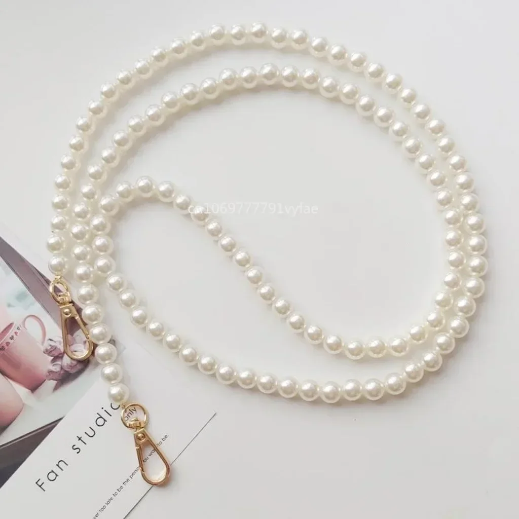 40-130cm Pearl Wrap Chain Wrap Chain Hand held Pearl Jewelry 10mm Pearl Woven Wrap Strap Bag Parts Accessories