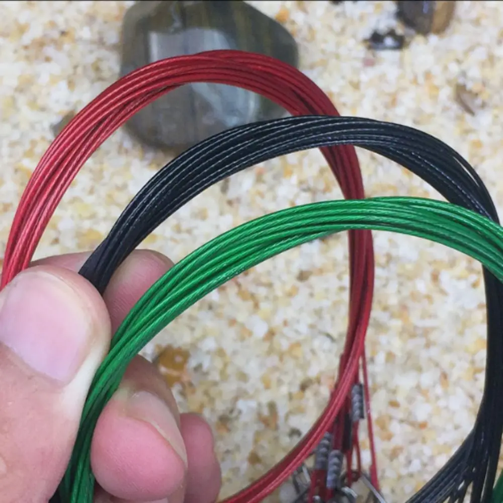 

10pcs 50cm Sea Fishing Steel Wire 150LB Tension Anti-bite Fishing Leader Line Durable 1mm Diameter Lure Fishing-line Sea Fishing