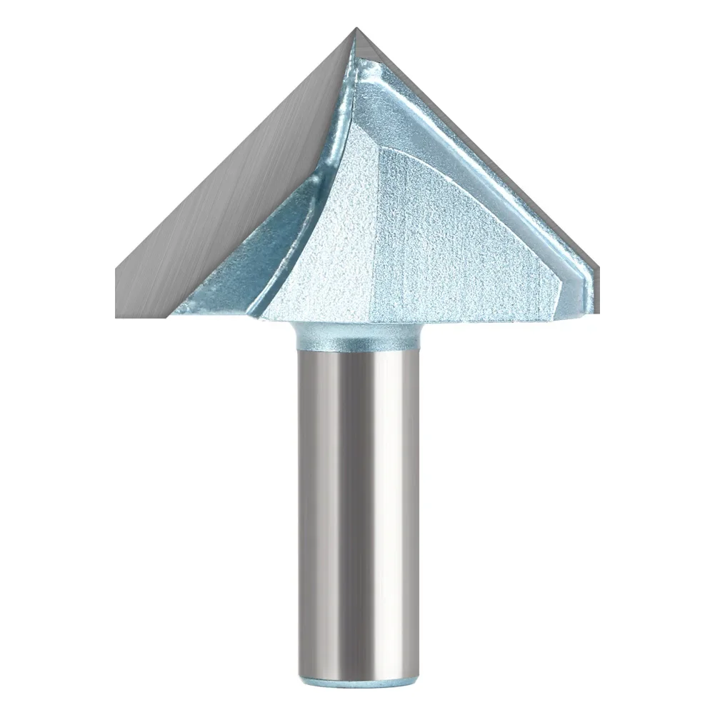 Imagem -02 - Shank Fresadora para Escultura em Madeira V-groove Router Bit Limpeza Flush Trim Bits de Canto Canto Redondo 90 Graus 1pc Pol 12.7 mm 12 mm