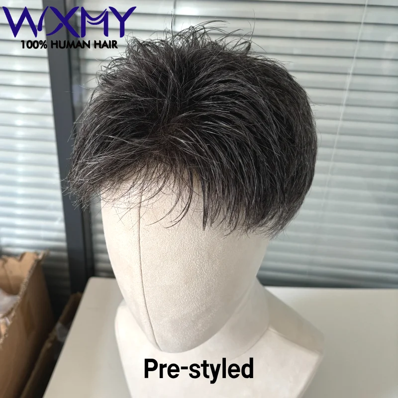 

Toupee Men 0.08-0.10mm Skin Base Durable Man Wig Male Hair Prosthesis Haircut Wigs For Men's Capillary Systems