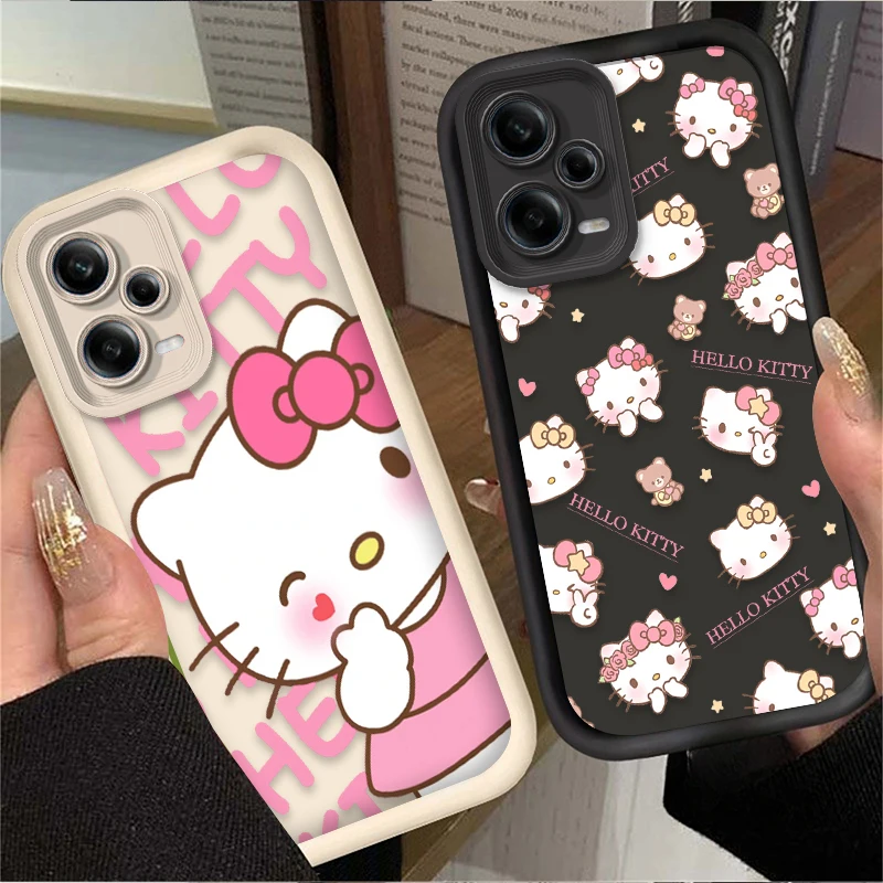 Custodia Hello Kitty simpatico cartone animato per Xiaomi Redmi Note 13 14 12 11 Pro Plus 5G 12S 11S 10S 10 9 Redmi 14C 13C 12C 12 4G A3 A3X