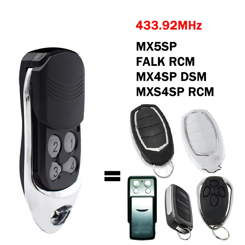 MOTORLINE FALK RCM MX4SP DSM ​MXS4SP RCM MX5SP Garage Remote Control 433.92MHz Rolling Code Gate Opener Transmitter