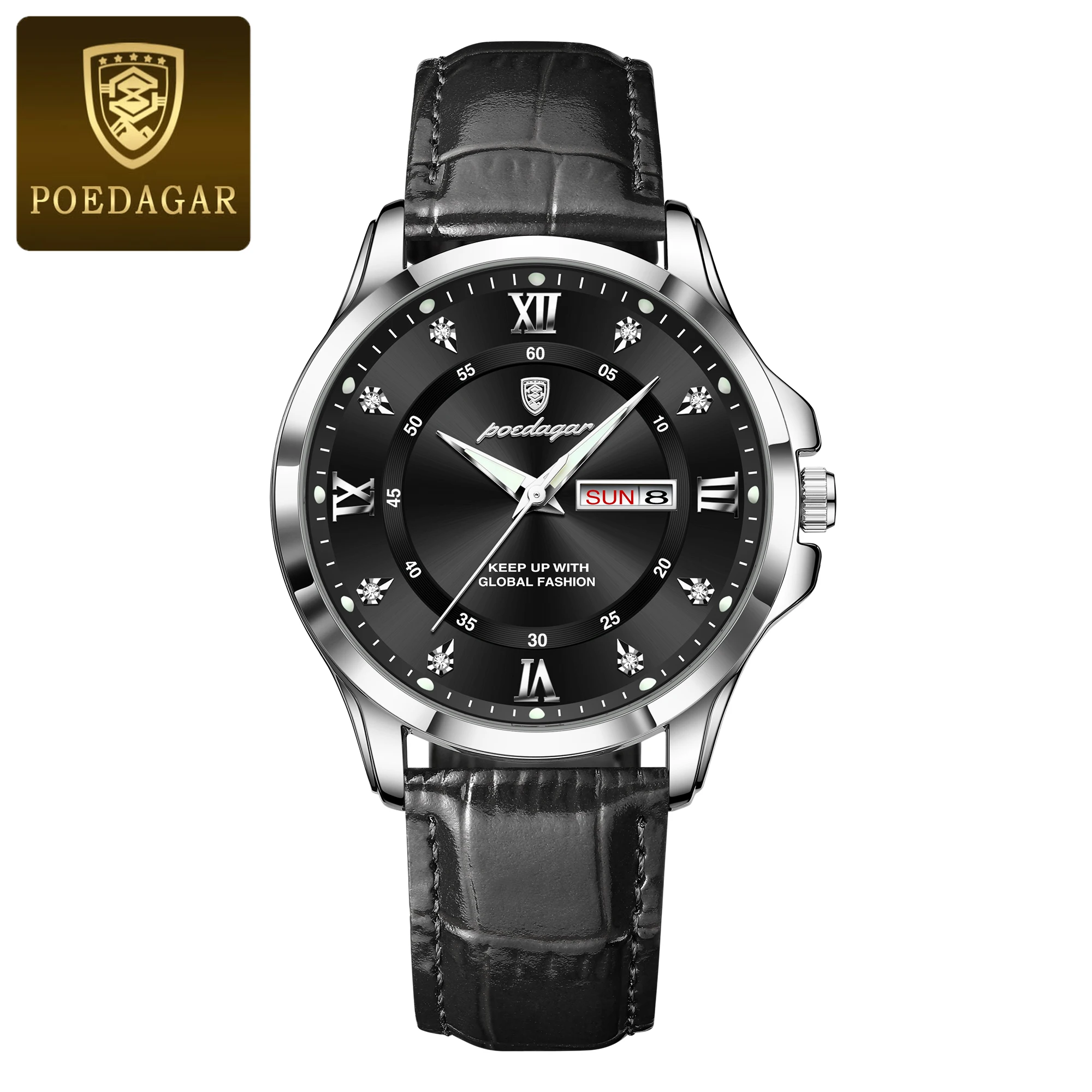 Men's Waterproof Luminous Date Week Business Watch