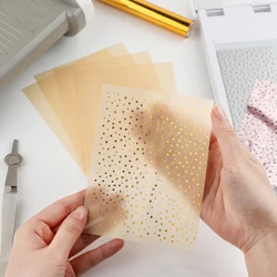 Colored Frosted Smooth Vellum Paper Sheets 4.25x5.5inch Heat Resistant Pearled Gold/Silver See-Through Paper for Crafts Tracing