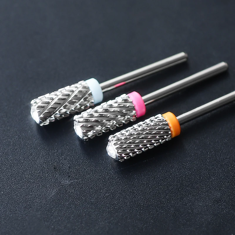 Grote Ronde Top Met Diamant Nail Boor Bit Carbide Wolfraam Vat Snijder Links Rechter Hand Twee Weg Slijpen Remover Voor Nagel Gel