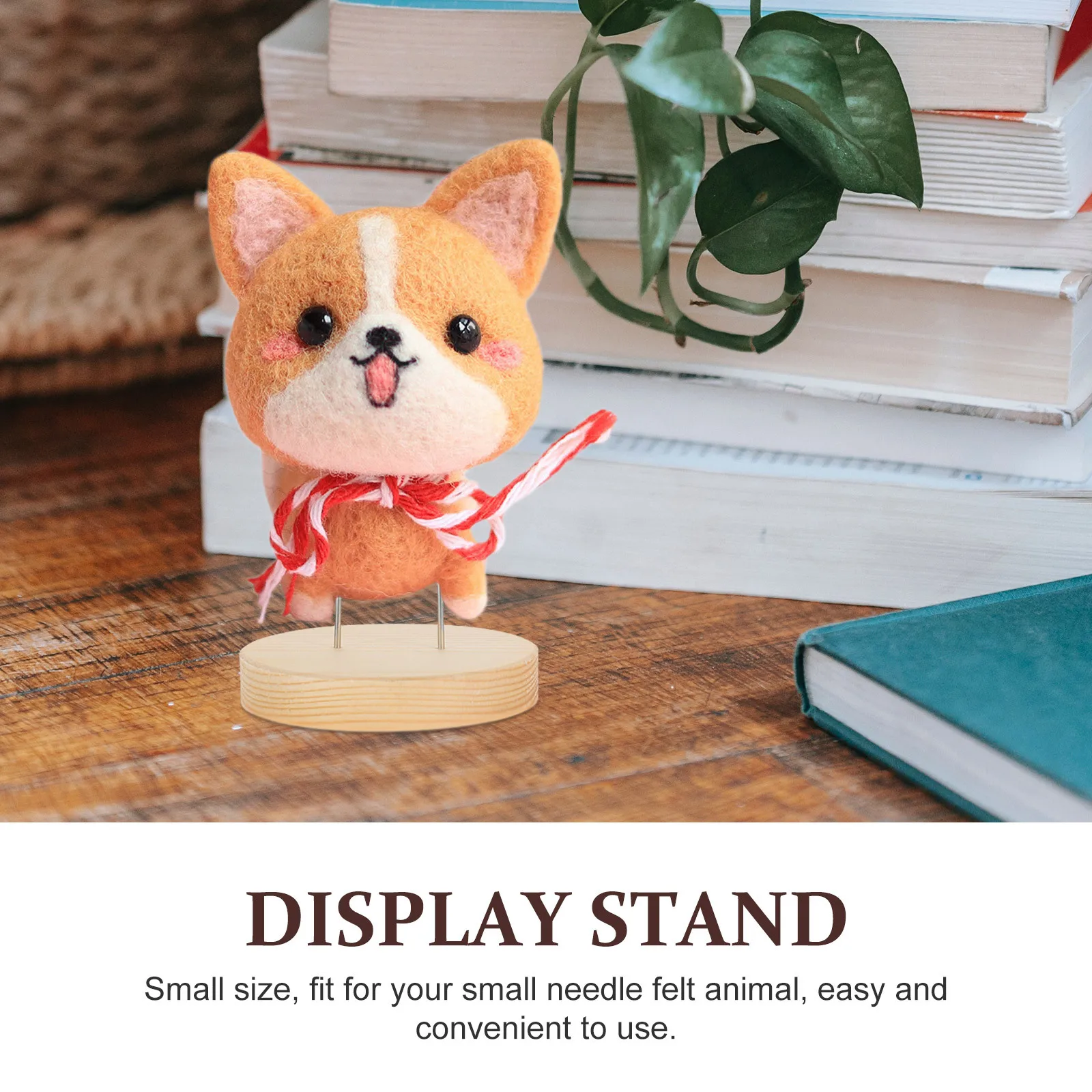 

5Pcs Felt Animal Wood Base Display Stand Needle Felting Craft Holder Compact Tabletop Decor Accessory for Finished Felting